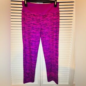 💖 Danskin Now XL Woman’s Magenta Space-Dye Active Leggings EUC